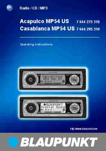 Blaupunkt Car Stereo System Acapulco MP54 US, Casablanca MP54 US-page_pdf